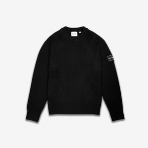 Ribbed Patch Knit - Black